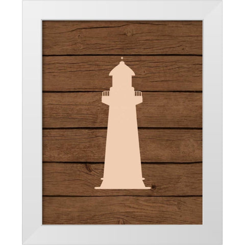Nautical Wood Lighthouse White Modern Wood Framed Art Print by Robinson, Tamara