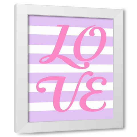 Princess Love Stripe White Modern Wood Framed Art Print by Robinson, Tamara