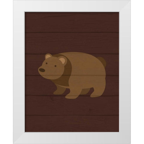 Woodland Bear White Modern Wood Framed Art Print by Robinson, Tamara