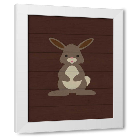 Woodland Bunny White Modern Wood Framed Art Print by Robinson, Tamara