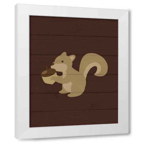 Woodland Squirrel White Modern Wood Framed Art Print by Robinson, Tamara