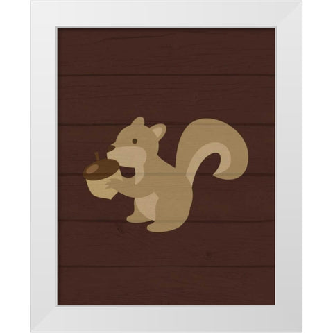 Woodland Squirrel White Modern Wood Framed Art Print by Robinson, Tamara