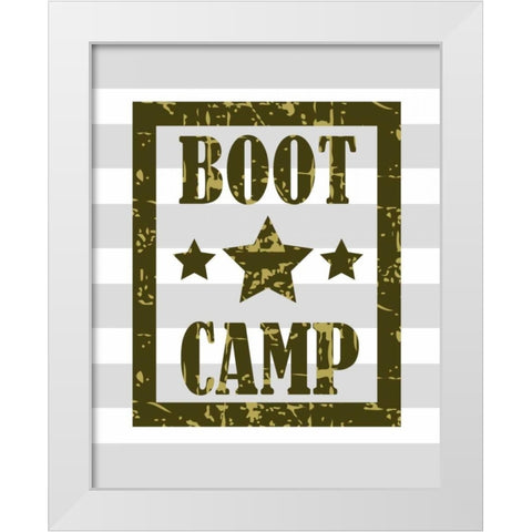 Boot Camp White Modern Wood Framed Art Print by Robinson, Tamara