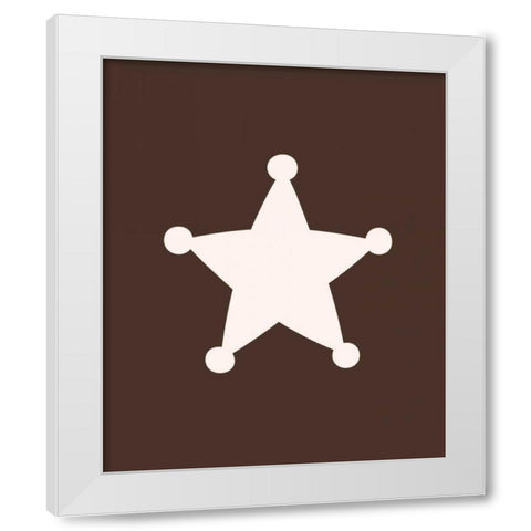 Cowgirl Sheriff White Modern Wood Framed Art Print by Robinson, Tamara