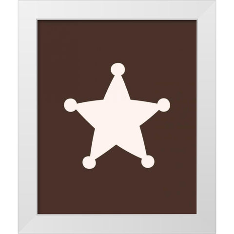 Cowgirl Sheriff White Modern Wood Framed Art Print by Robinson, Tamara