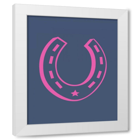 Cowgirl Horseshoe White Modern Wood Framed Art Print by Robinson, Tamara