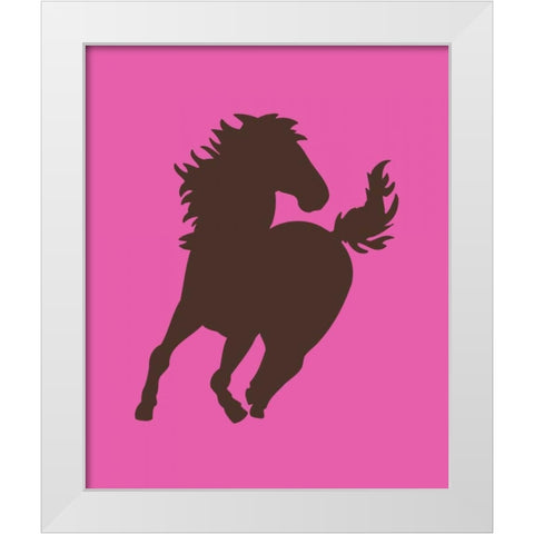Cowgirl Horse White Modern Wood Framed Art Print by Robinson, Tamara