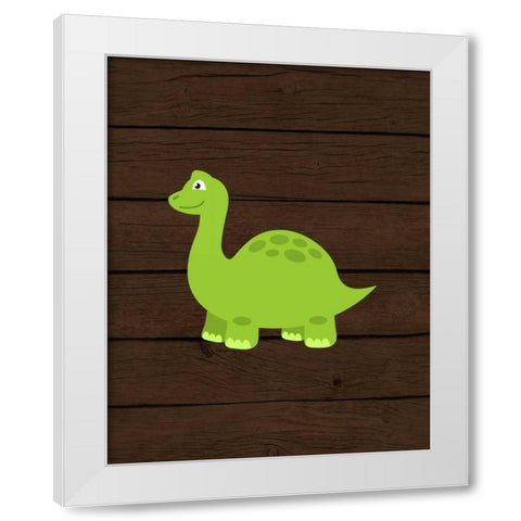 Dinosaur Wood I White Modern Wood Framed Art Print by Robinson, Tamara