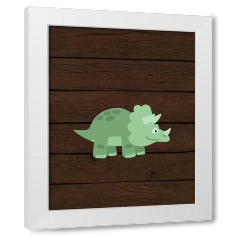 Dinosaur Wood II White Modern Wood Framed Art Print by Robinson, Tamara