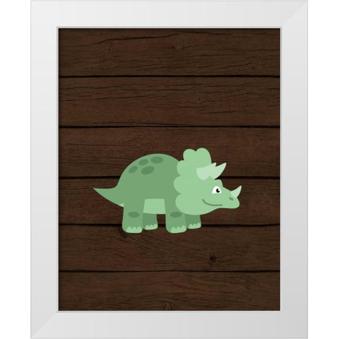 Dinosaur Wood II White Modern Wood Framed Art Print by Robinson, Tamara