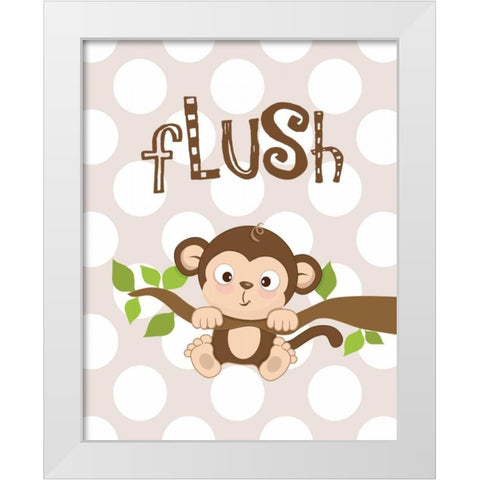 Monkey Flush White Modern Wood Framed Art Print by Robinson, Tamara