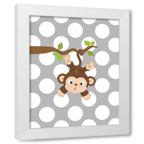 Monkey I White Modern Wood Framed Art Print by Robinson, Tamara