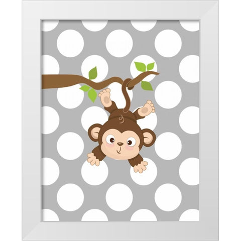 Monkey I White Modern Wood Framed Art Print by Robinson, Tamara
