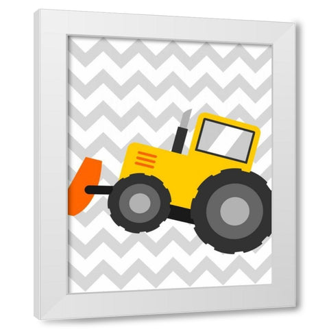 Construction Chevron I White Modern Wood Framed Art Print by Robinson, Tamara