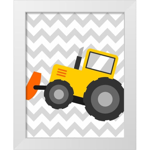 Construction Chevron I White Modern Wood Framed Art Print by Robinson, Tamara