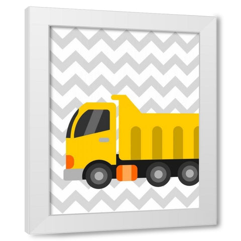 Construction Chevron II White Modern Wood Framed Art Print by Robinson, Tamara