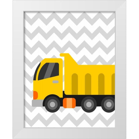 Construction Chevron II White Modern Wood Framed Art Print by Robinson, Tamara
