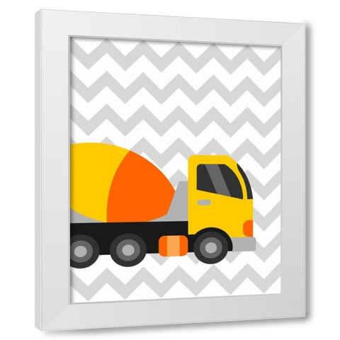 Construction Chevron III White Modern Wood Framed Art Print by Robinson, Tamara