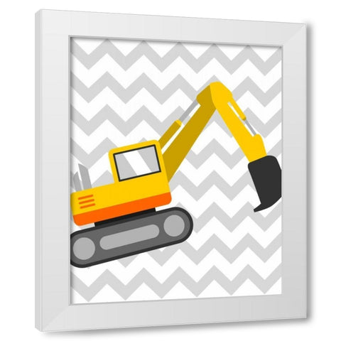 Construction Chevron IV White Modern Wood Framed Art Print by Robinson, Tamara