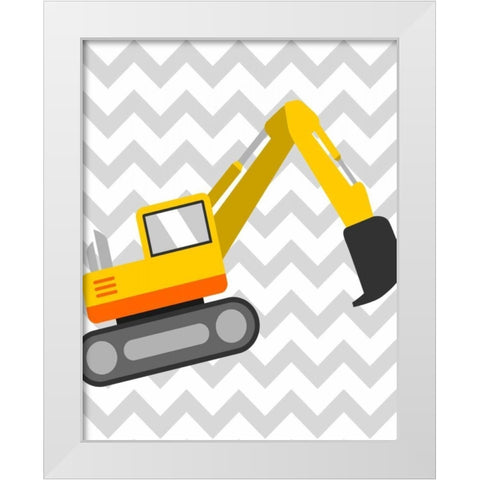 Construction Chevron IV White Modern Wood Framed Art Print by Robinson, Tamara