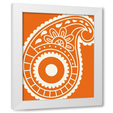 Paisley Feather I White Modern Wood Framed Art Print by Robinson, Tamara