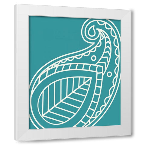 Paisley Feather II White Modern Wood Framed Art Print by Robinson, Tamara