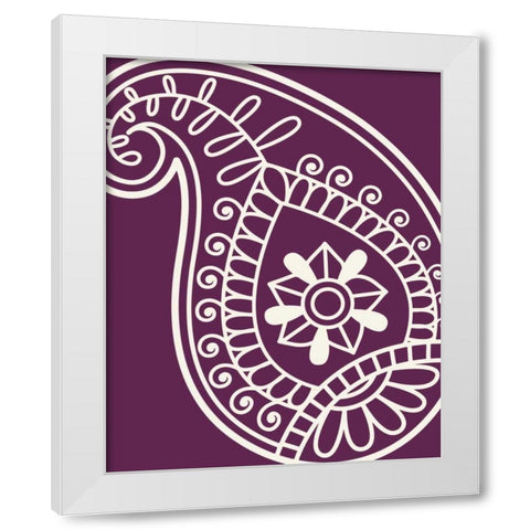 Paisley Feather IV White Modern Wood Framed Art Print by Robinson, Tamara