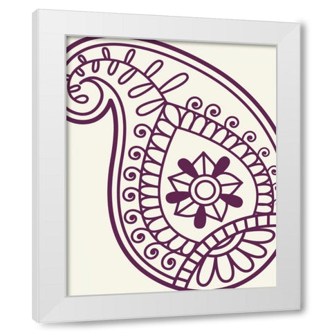 Paisley Feather V White Modern Wood Framed Art Print by Robinson, Tamara