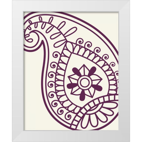 Paisley Feather V White Modern Wood Framed Art Print by Robinson, Tamara