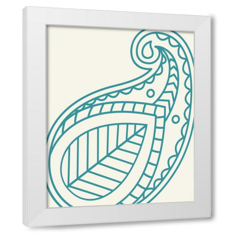 Paisley Feather VIII White Modern Wood Framed Art Print by Robinson, Tamara