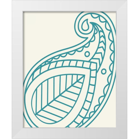 Paisley Feather VIII White Modern Wood Framed Art Print by Robinson, Tamara