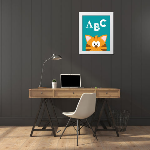 ABC Animals White Modern Wood Framed Art Print by Robinson, Tamara