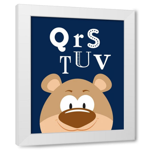 QRSTUV Animals White Modern Wood Framed Art Print by Robinson, Tamara