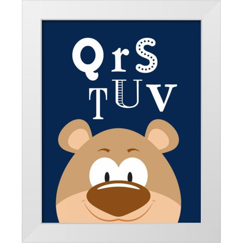 QRSTUV Animals White Modern Wood Framed Art Print by Robinson, Tamara