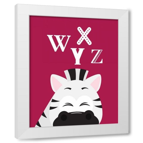 WXYZ Animals White Modern Wood Framed Art Print by Robinson, Tamara