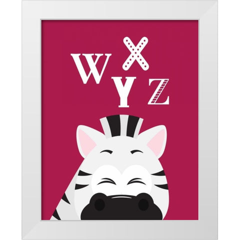 WXYZ Animals White Modern Wood Framed Art Print by Robinson, Tamara