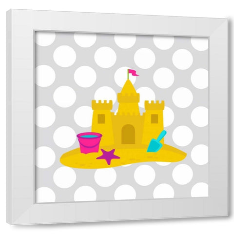 Beach Bathroom III White Modern Wood Framed Art Print by Robinson, Tamara