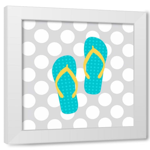 Beach Bathroom II White Modern Wood Framed Art Print by Robinson, Tamara