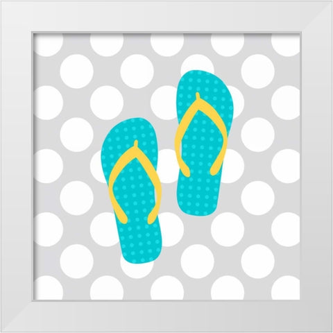 Beach Bathroom II White Modern Wood Framed Art Print by Robinson, Tamara