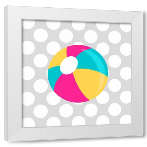 Beach Bathroom I White Modern Wood Framed Art Print by Robinson, Tamara