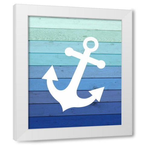 Anchor Ombre Wood White Modern Wood Framed Art Print by Robinson, Tamara