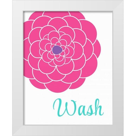 Wash Flower White Modern Wood Framed Art Print by Robinson, Tamara