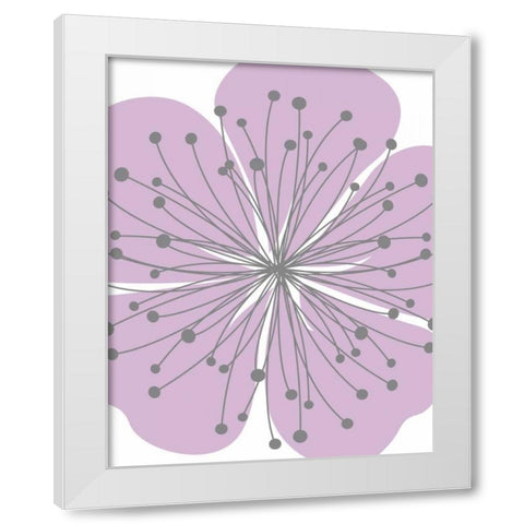 Girl Flower Burst I White Modern Wood Framed Art Print by Robinson, Tamara
