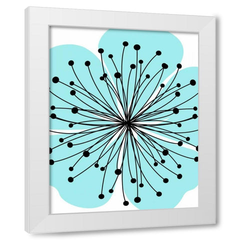 Girl Flower Burst II White Modern Wood Framed Art Print by Robinson, Tamara