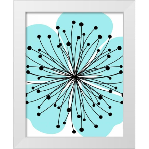 Girl Flower Burst II White Modern Wood Framed Art Print by Robinson, Tamara