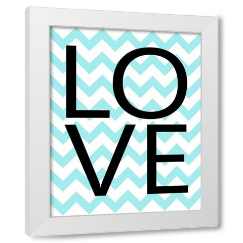 Love Chevron I White Modern Wood Framed Art Print by Robinson, Tamara