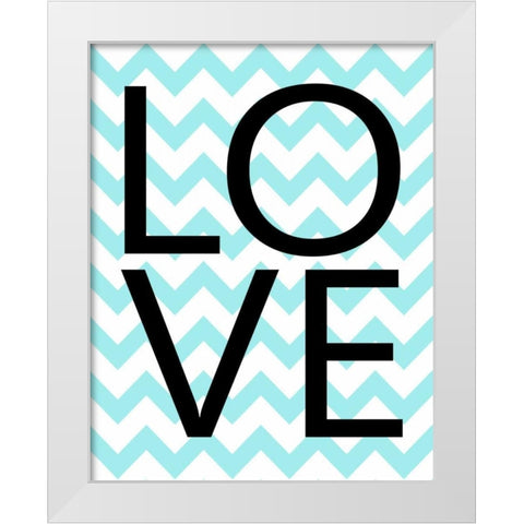 Love Chevron I White Modern Wood Framed Art Print by Robinson, Tamara