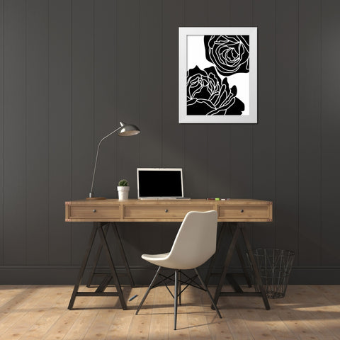 Zoom Flower II White Modern Wood Framed Art Print by Robinson, Tamara