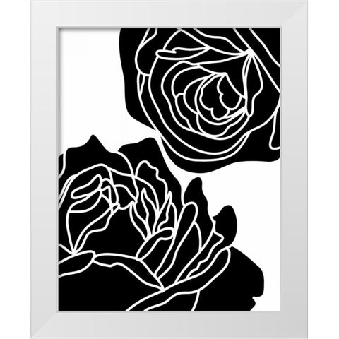 Zoom Flower II White Modern Wood Framed Art Print by Robinson, Tamara
