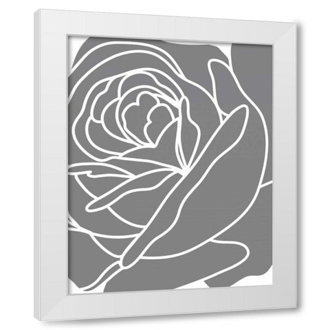 Zoom Flower III White Modern Wood Framed Art Print by Robinson, Tamara